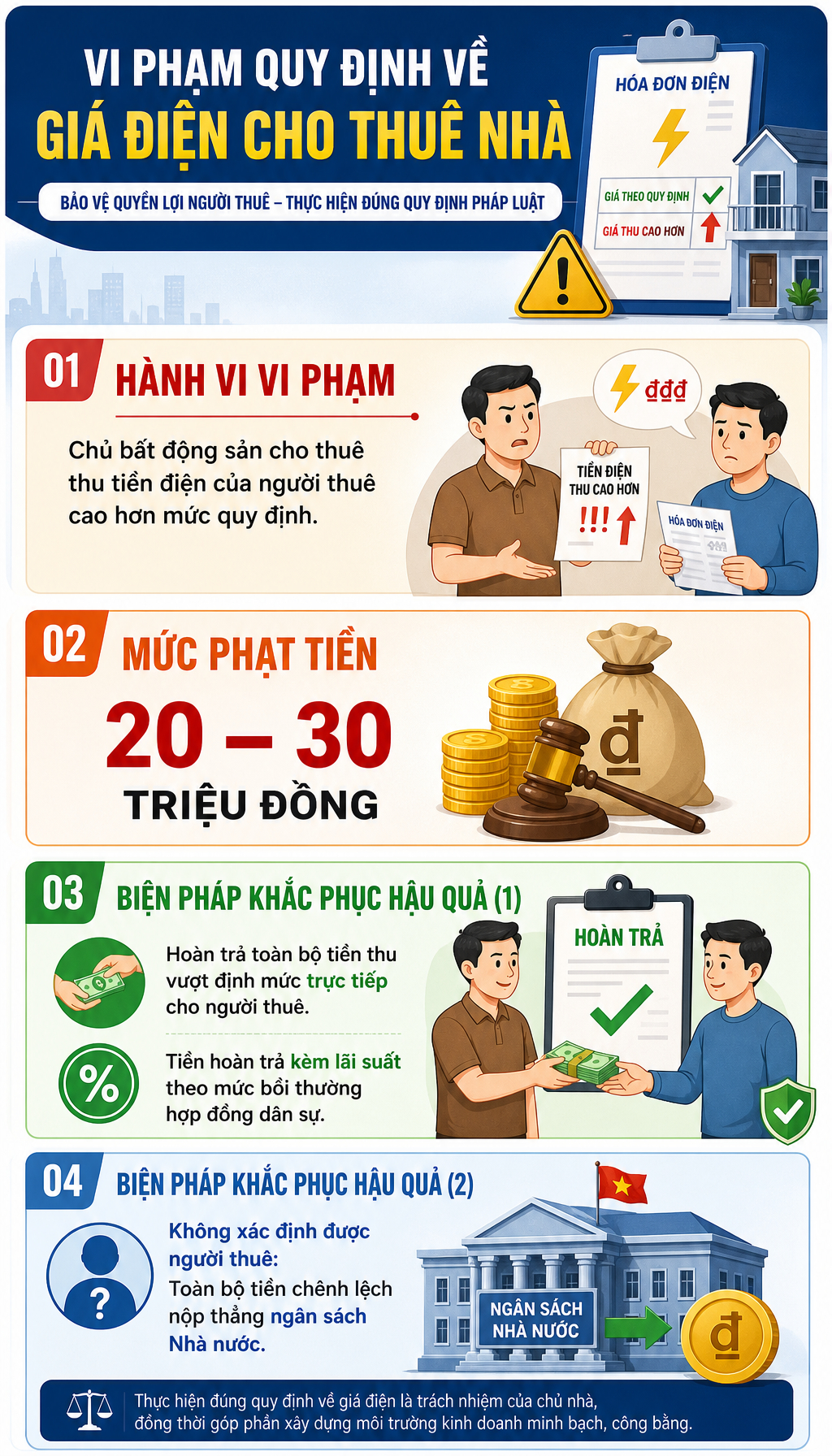 Tất cả người thuê và cho thuê nhà chú ý quy định về thu tiền điện mới nhất 2026