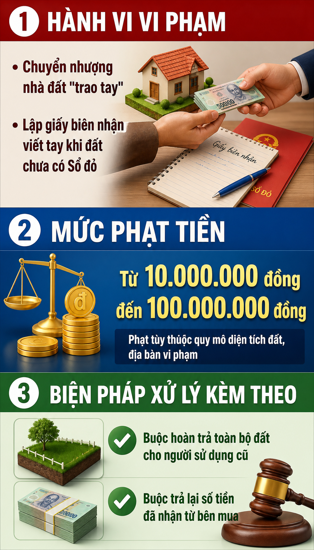 Tất cả người dân có sổ đỏ chú ý quy định phạt tới 100 triệu đồng