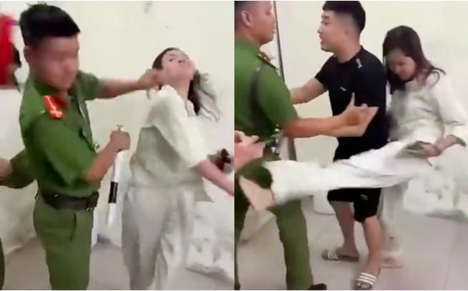 Hành vi của Thùy Linh khiến dư luận bức xúc. (Ảnh cắt từ clip)