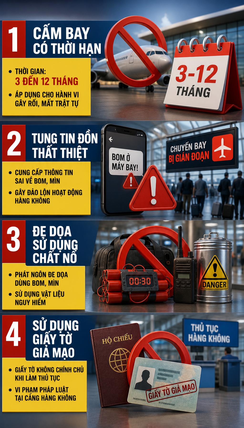 Tất cả người dân đi máy bay chú ý quy định cấm vĩnh viễn từ 1/7