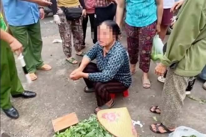 Bà Q. bị thương, chảy máu ở mắt sau sự việc. 