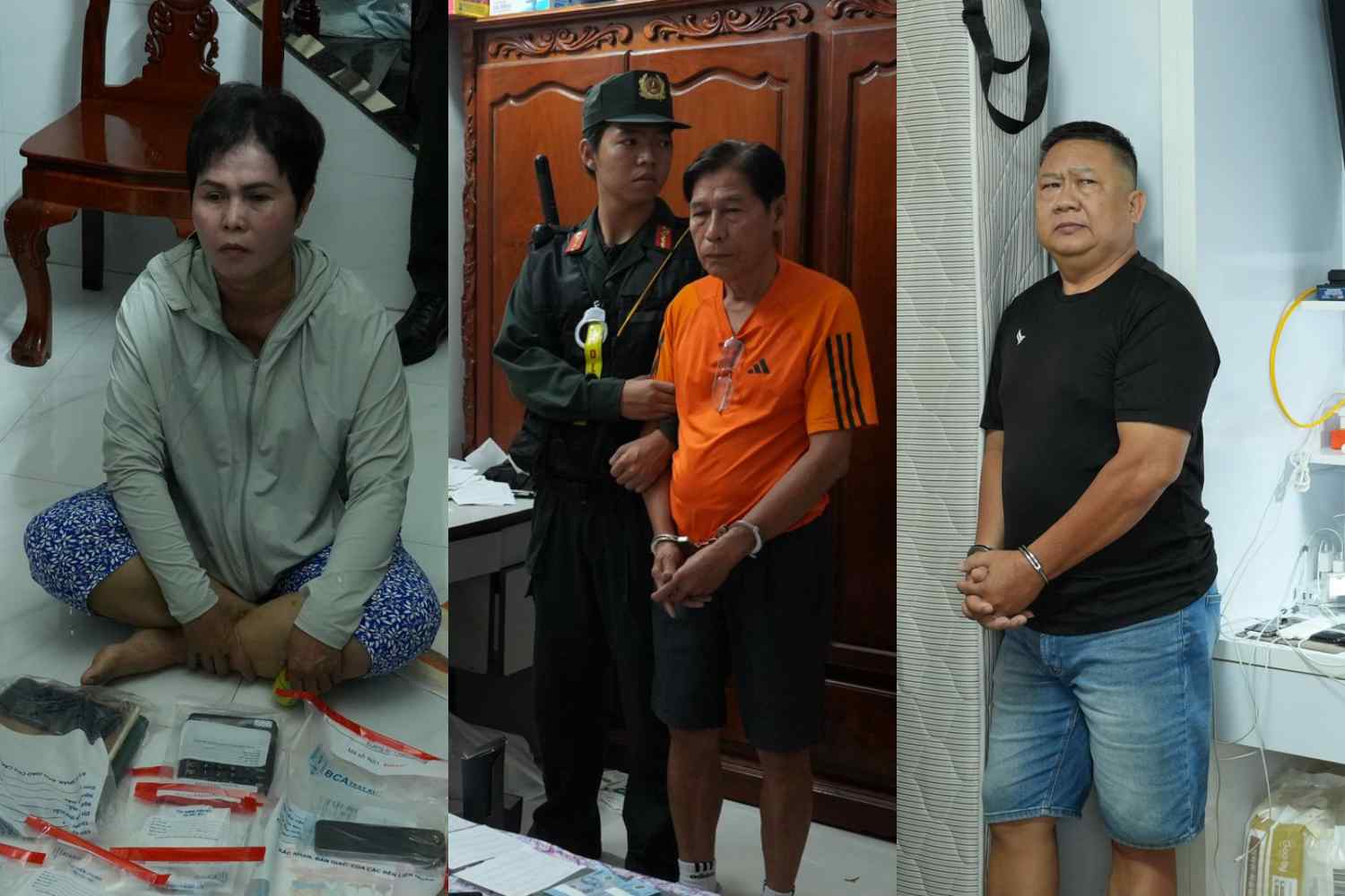 Các đối tượng bị bắt giữ - Ảnh: Bộ Công an