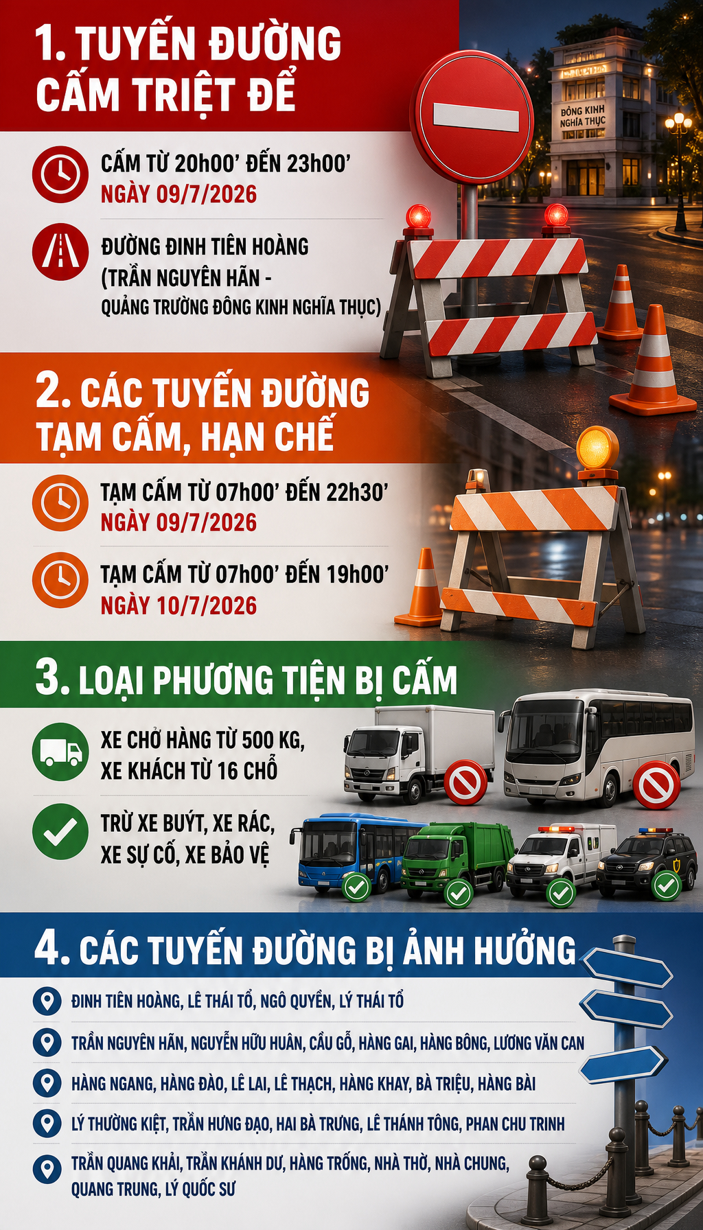 Công an Hà Nội thông tin đến toàn bộ người tham gia giao thông từ 7 giờ sáng mai