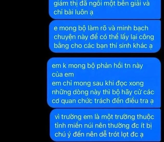 Nội dung tin nhắn tố cáo gây xôn xao dư luận.