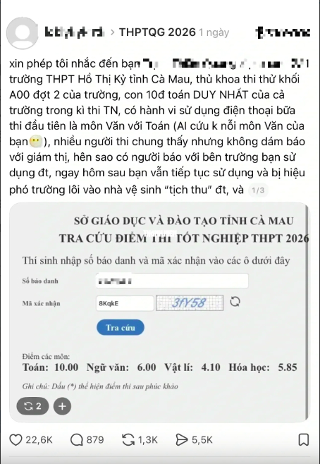 Bài viết lan truyền trên mạng xã hội thu hút sự chú ý của dư luận. (Ảnh chụp màn hình)