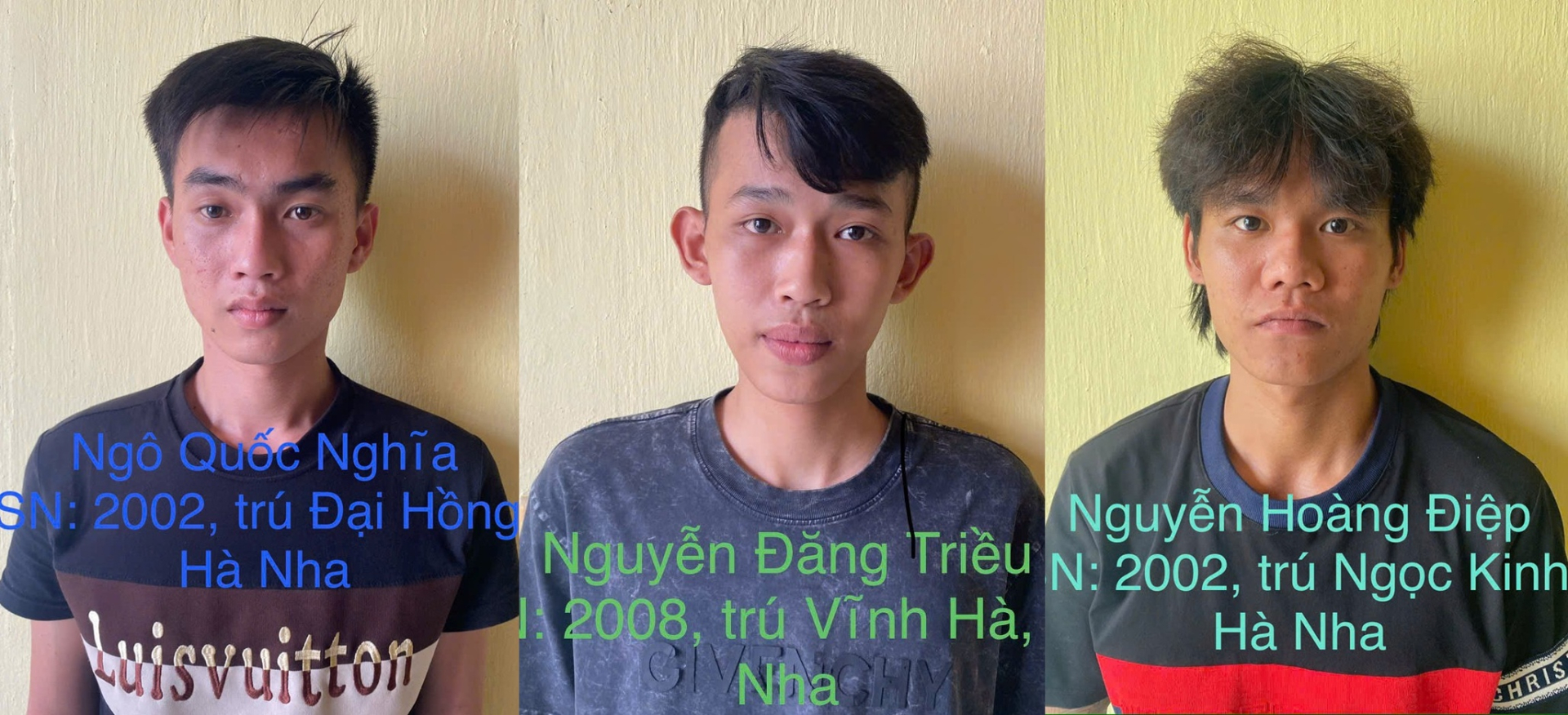 Các đối tượng bị bắt giữ - Ảnh: Công an Đà Nẵng
