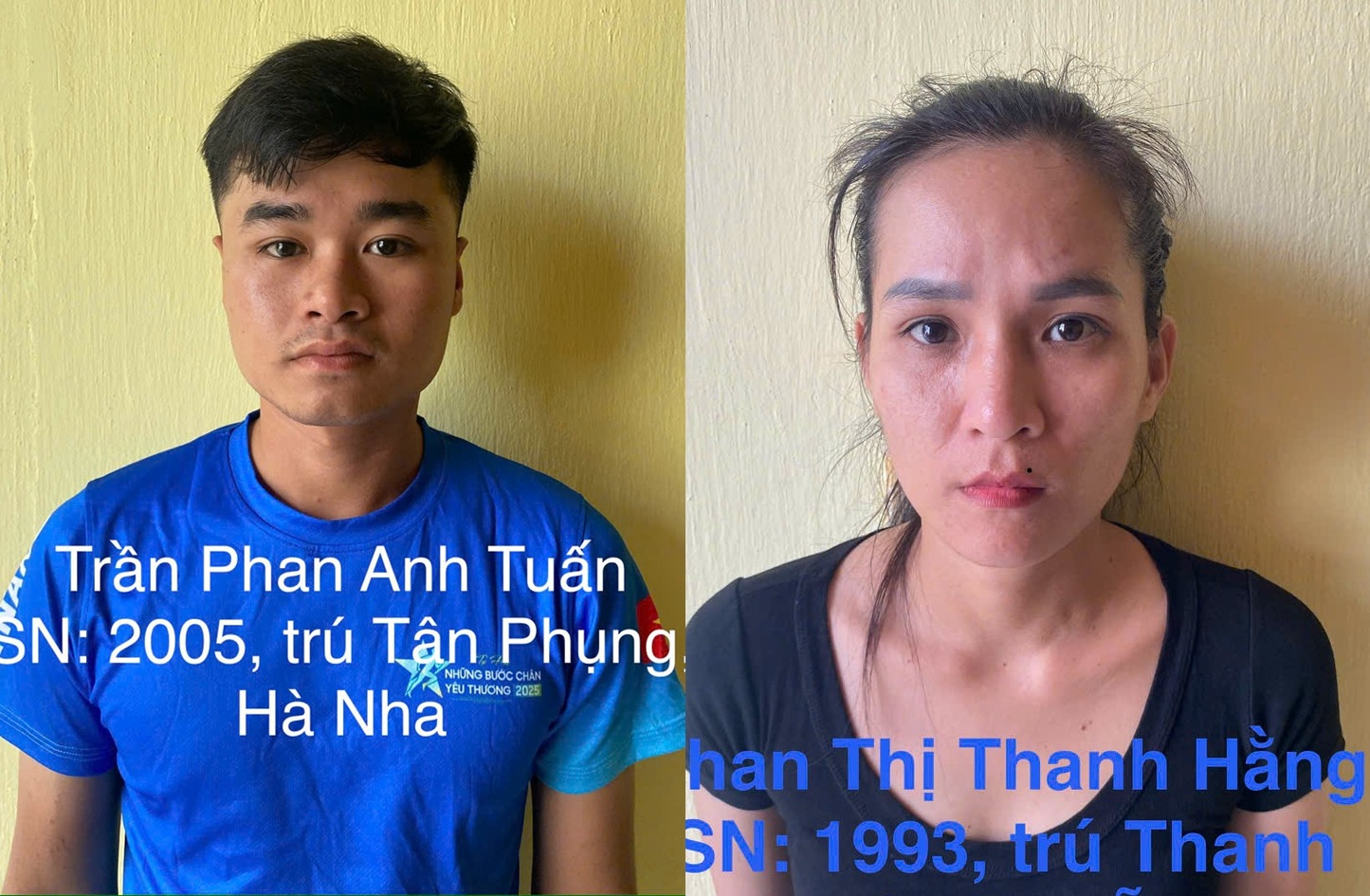 Đối tượng Tuấn và Hằng bị bắt giữ - Ảnh: Công an Đà Nẵng