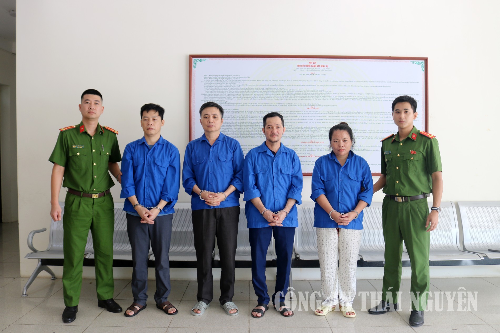 Phòng Cảnh sát hình sự bắt giữ các đối tượng phạm tội - Ảnh: Công an Thái Nguyên