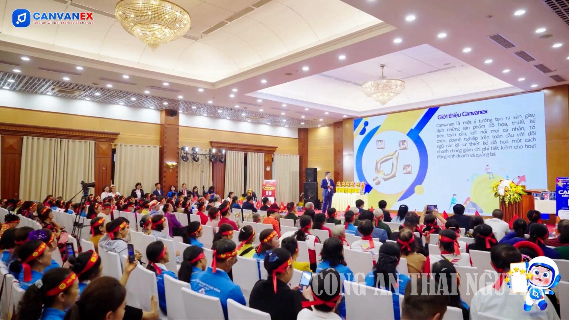 Các đối tượng thường xuyên tổ chức sự kiện, hội nghị, hội thảo quy mô lớn để thu hút nhà đầu tư - ảnh: Công an Thái Nguyên