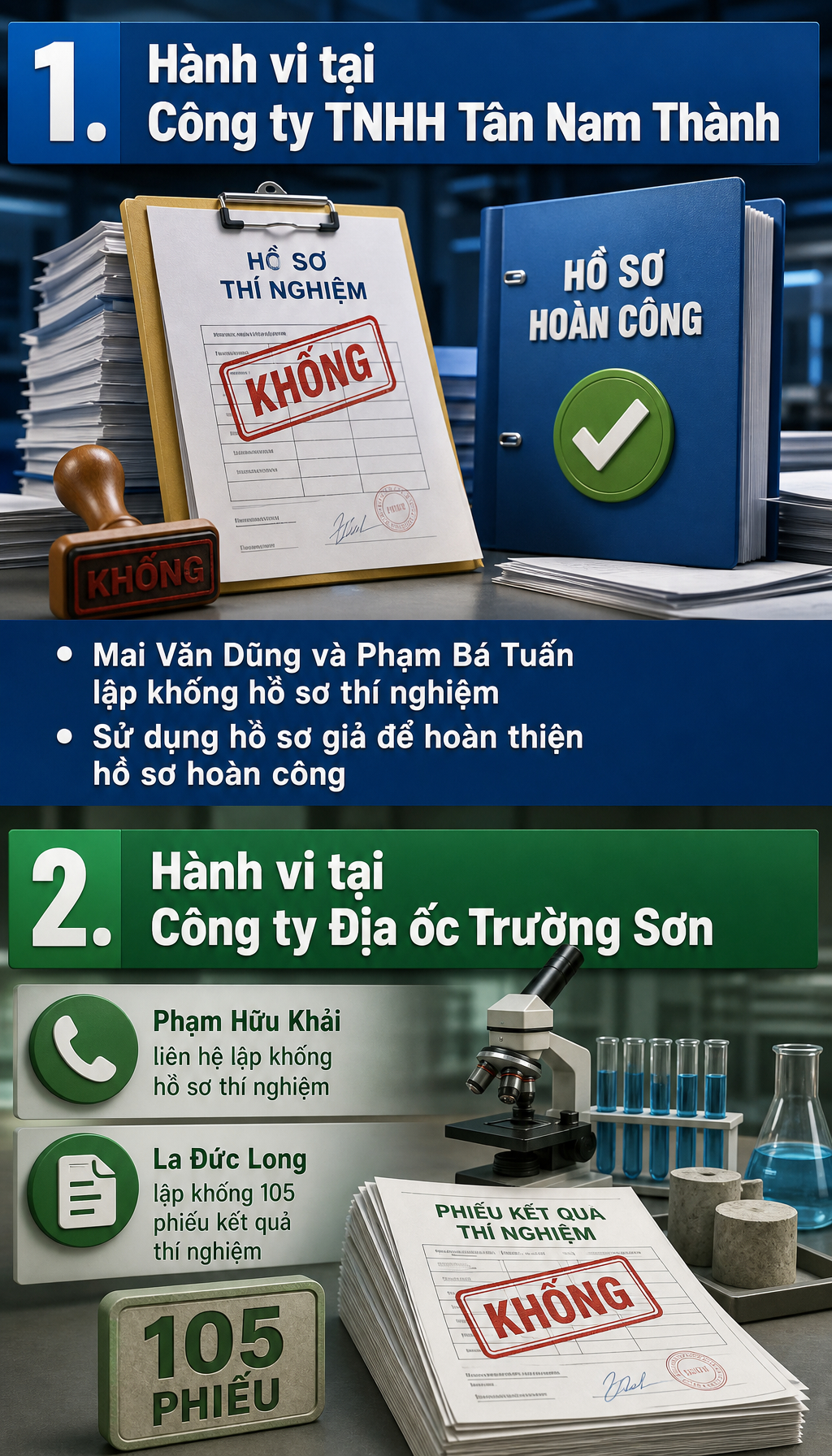 Khởi tố giám đốc Phạm Hữu Khải và Trưởng phòng Kỹ thuật Mai Văn Dũng