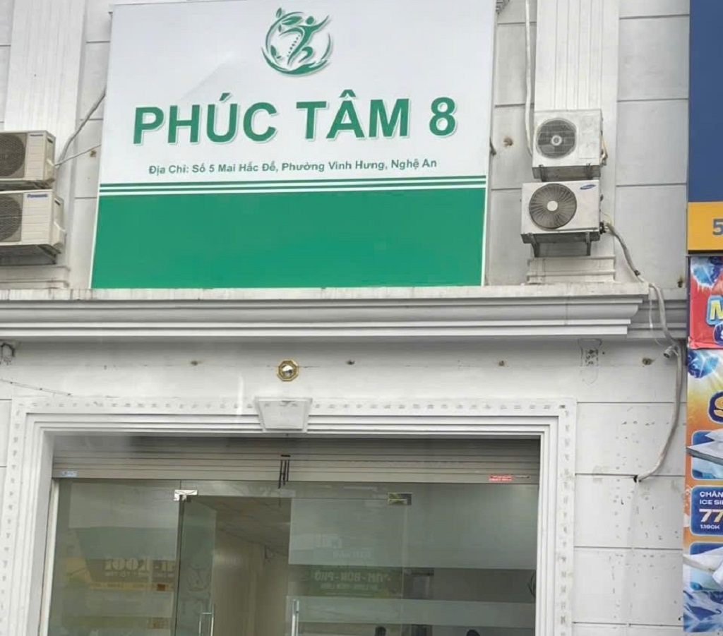 Bên ngoài cơ sở Phúc Tâm 8 - Ảnh: Công an Nghệ An