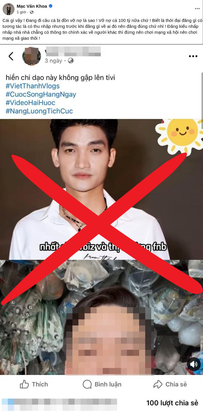 Mạc Văn Khoa lên tiếng trước tin đồn thất thiệt