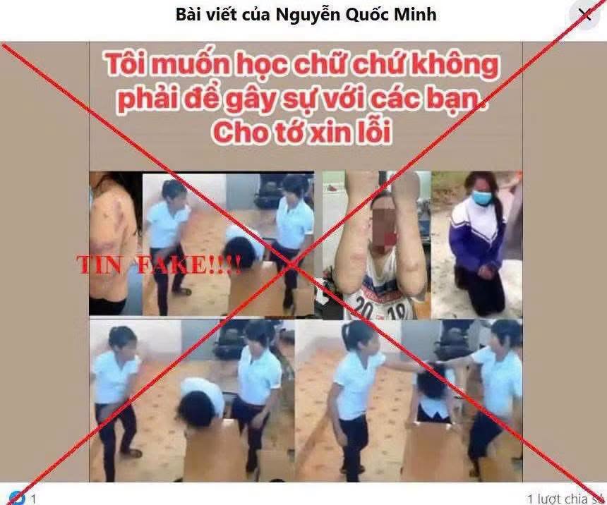 Cơ quan chức năng bác thông tin nữ sinh lớp 9 bị bạo hành. (Ảnh chụp màn hình)