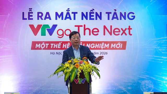 Tổng Giám Đốc Đài Truyền hình Việt Nam, ông Nguyễn Thanh Lâm phát biểu trong sự kiện 