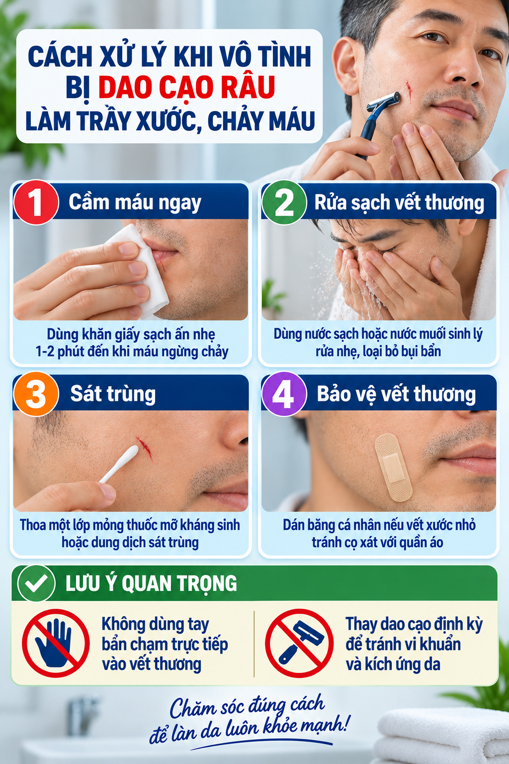 Lời khuyên cho người dùng dao cạo râu: Rửa sạch bằng nước vẫn chưa đủ