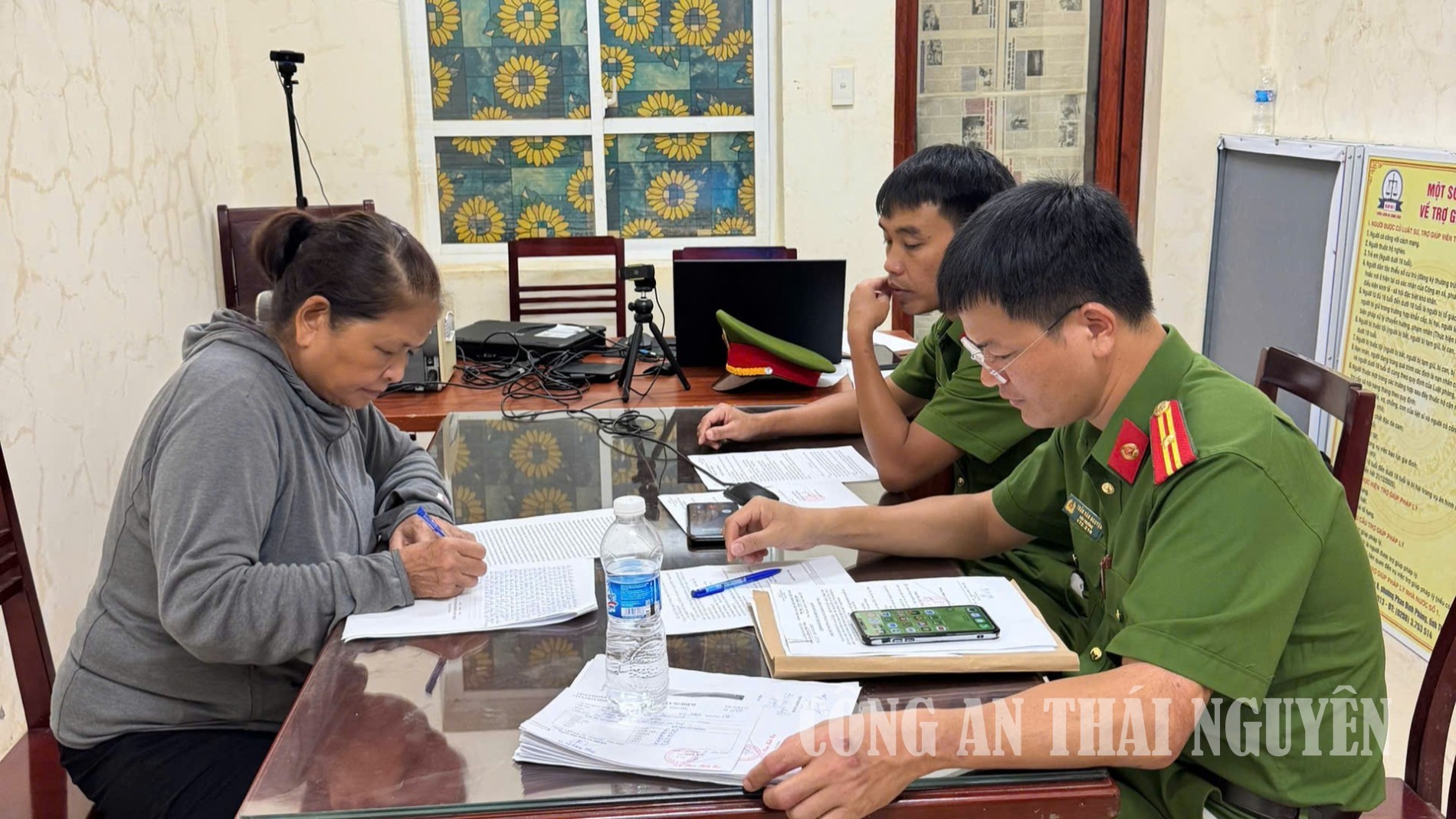 Chu Thị Lý tại cơ quan công an