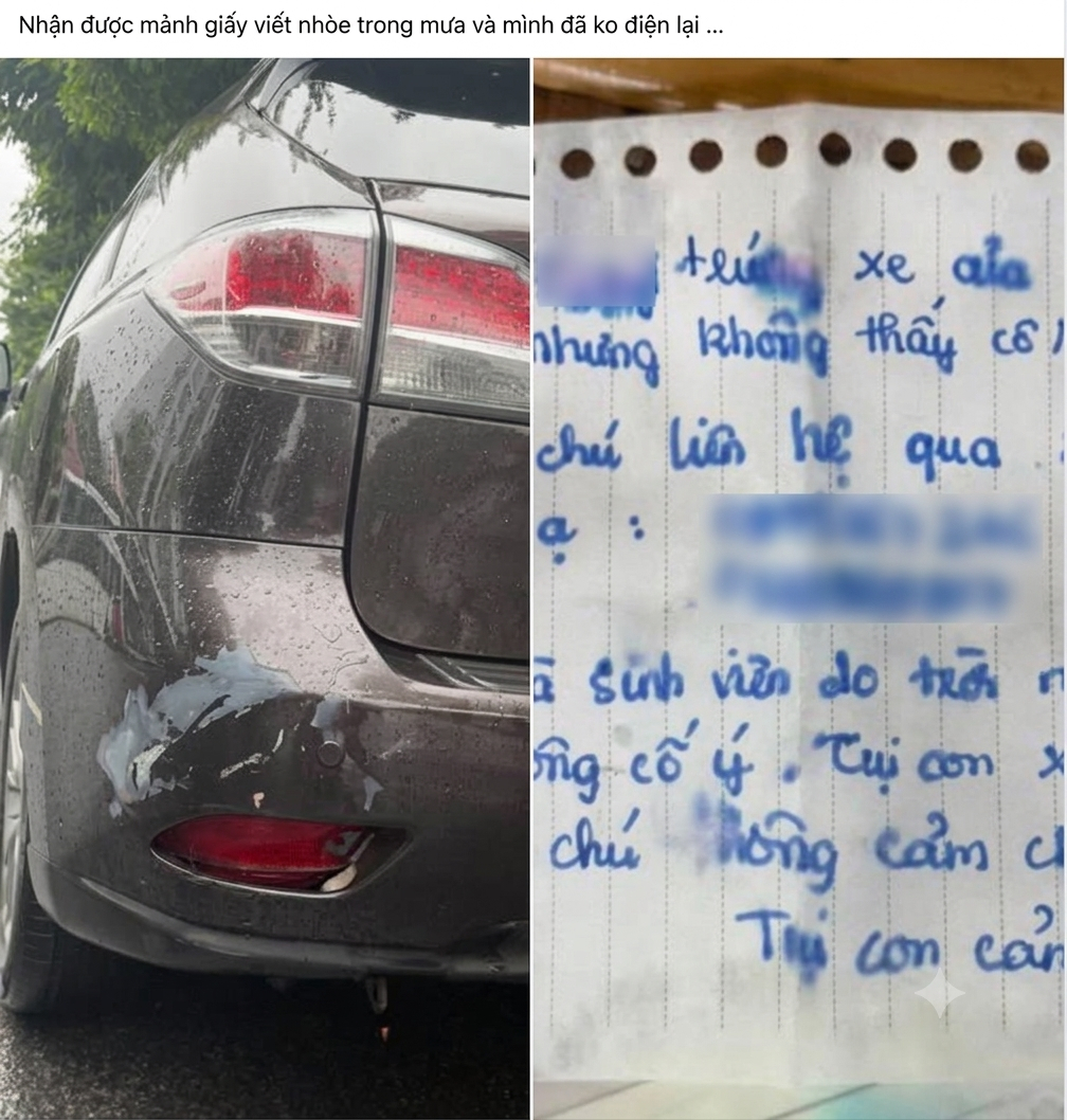 Sau khi đọc được thư xin lỗi, chủ xe đã quyết định không liên hệ lại. (Ảnh chụp màn hình)