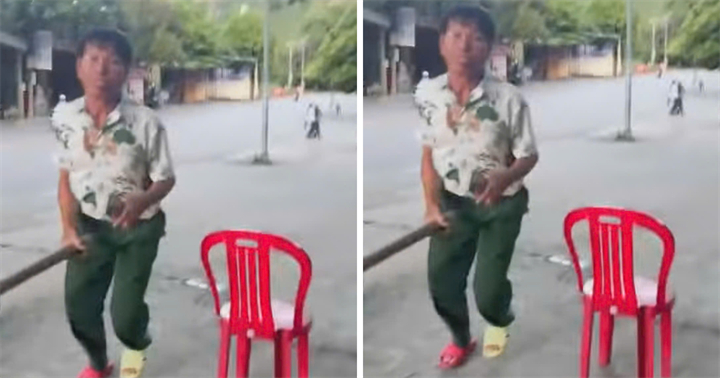 Vụ thanh niên khiêu khích, bị người đàn ông cầm điếu cày đánh đang là tâm điểm chú ý trong dư luận. (Ảnh cắt từ clip)