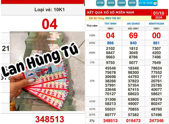 Dãy số mang lại may mắn cho người đàn ông. (Ảnh: Thanh Niên)