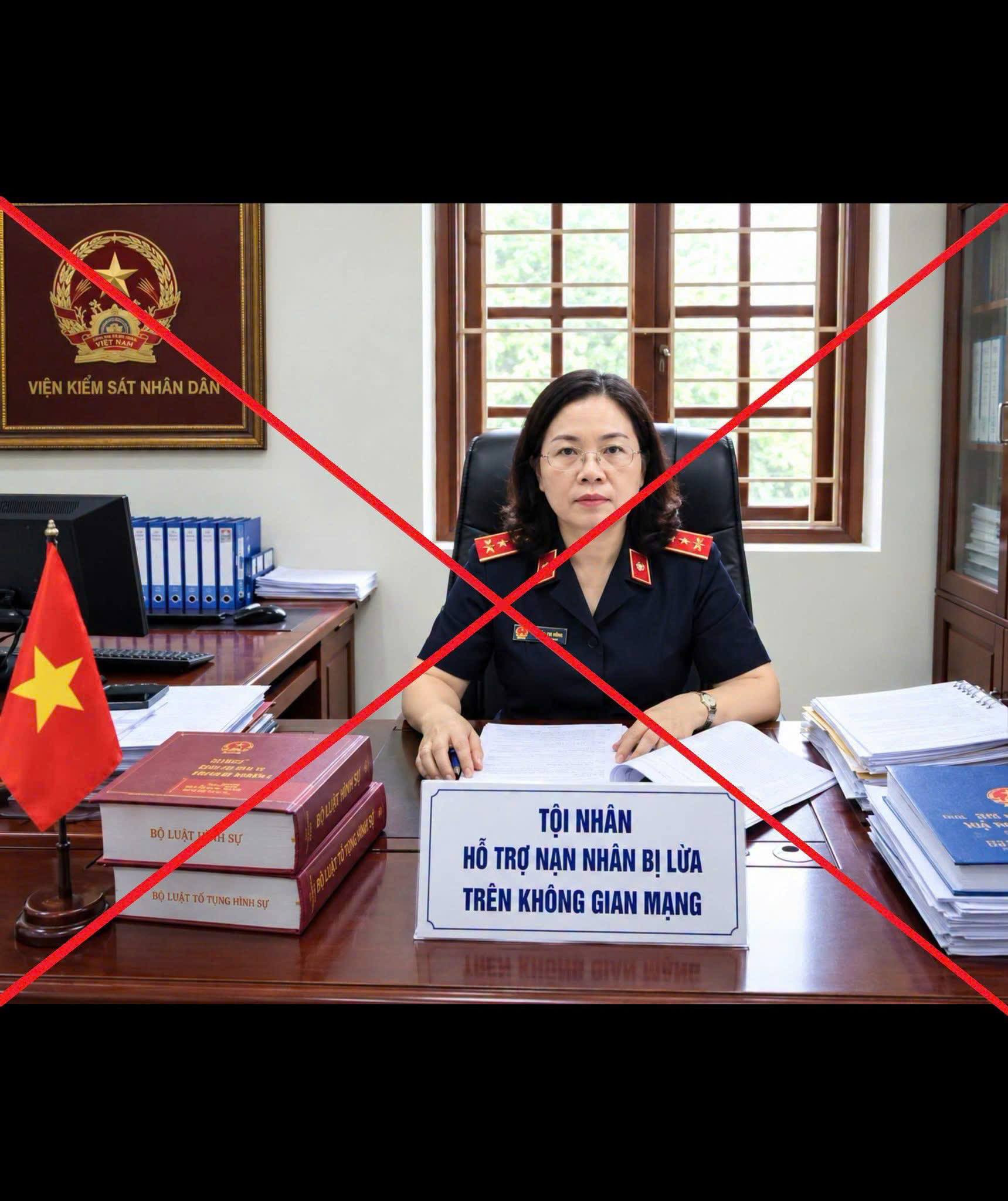 Trang Facebook sử dụng danh nghĩa Viện Kiểm sát, hình ảnh được tạo bằng công nghệ trí tuệ nhân tạo (AI) - Ảnh: Công an Cao Bằng