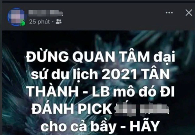 Đại sứ Du lịch tỉnh Quảng Trị năm 2021 cho rằng bài đăng trên mạng xã hội xúc phạm danh dự, nhân phẩm và uy tín cá nhân cô. (Ảnh chụp màn hình)