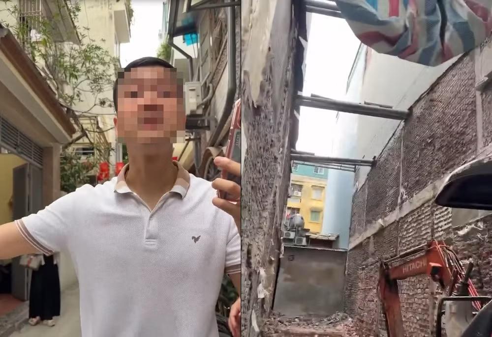 Người đàn ông được cho là chủ nhà và công trình đã được phá dỡ xong xuôi trong 15 ngày. (Ảnh: Chụp màn hình) 