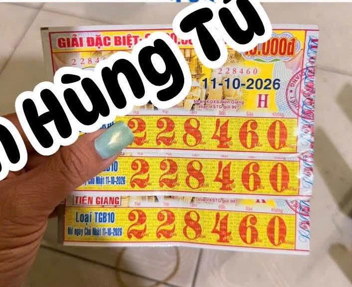 3 vé số trúng độc đắc của đài Tiền Giang. (Ảnh: Đại lý vé số)