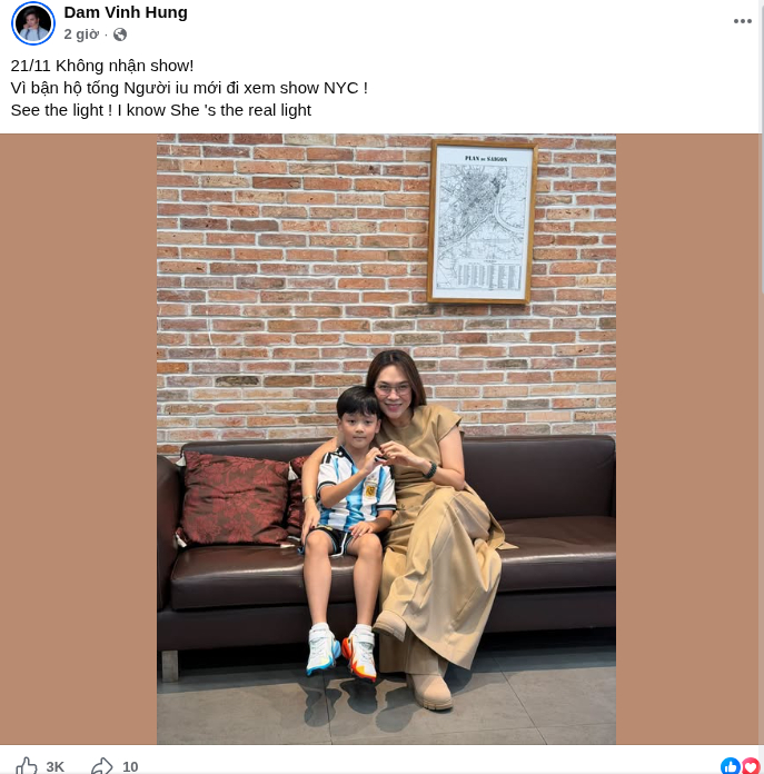 Đàm Vĩnh Hưng dí dỏm chia sẻ anh sẽ đưa con trai đi xem show của Mỹ Tâm