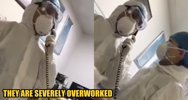 Nam nhân viên y tế bức xúc khi nói chuyện với lãnh đạo của bệnh viện qua điện thoại.