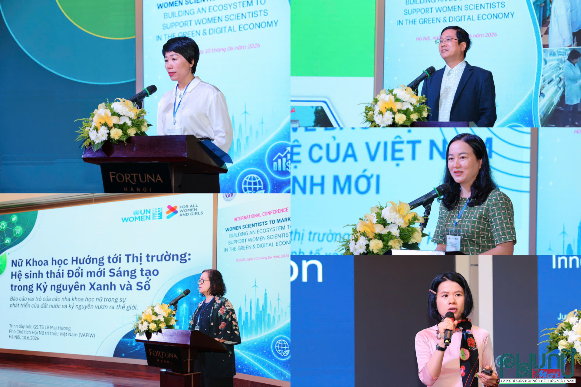 Các diễn giả trao đổi về cách xây dựng hệ sinh thái nối nữ khoa học với trường đại học, doanh nghiệp, nhà đầu tư và thị trường. Ảnh tư liệu: Phụ nữ Mới.