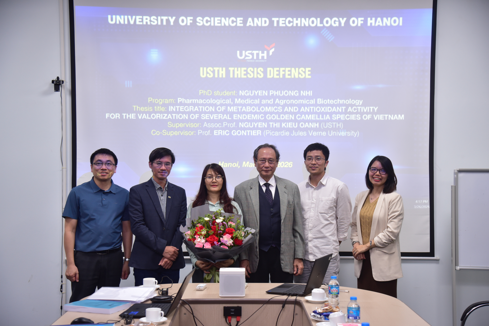 Hình ảnh tại lễ bảo vệ luận án của NCS Nguyễn Phương Nhị ở USTH. Ảnh: USTH.