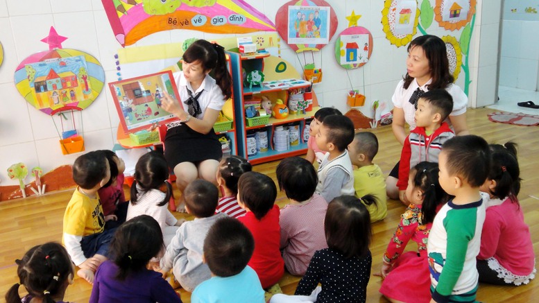 Trẻ em tham gia hoạt động tại một lớp mầm non. Ảnh minh họa: Báo Điện tử Chính phủ.