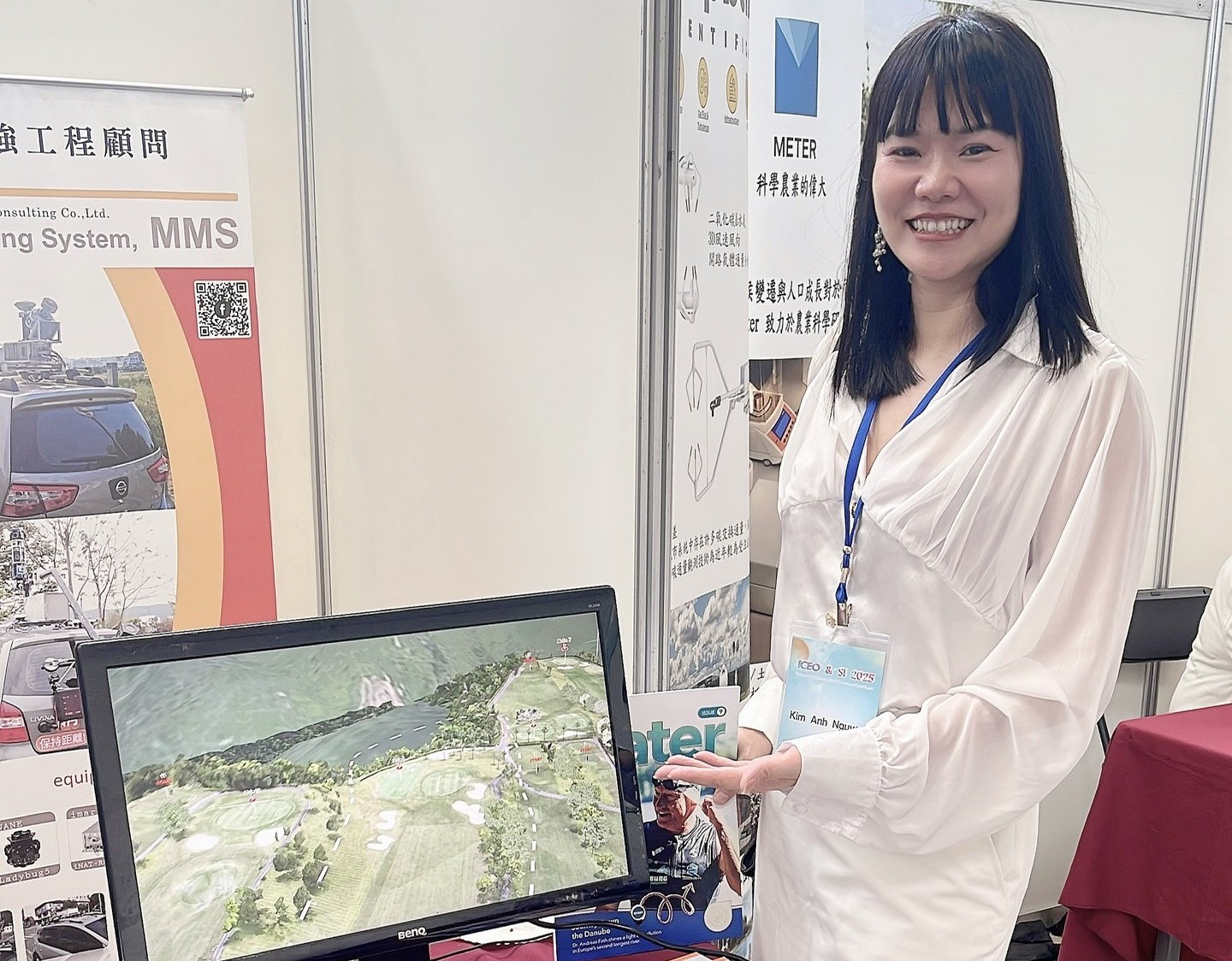 TS Nguyễn Kim Anh tại hội thảo về tạo mô hình 3D không gian xanh đô thị từ ảnh UAV. Ảnh: Viện Hàn lâm Khoa học và Công nghệ Việt Nam.