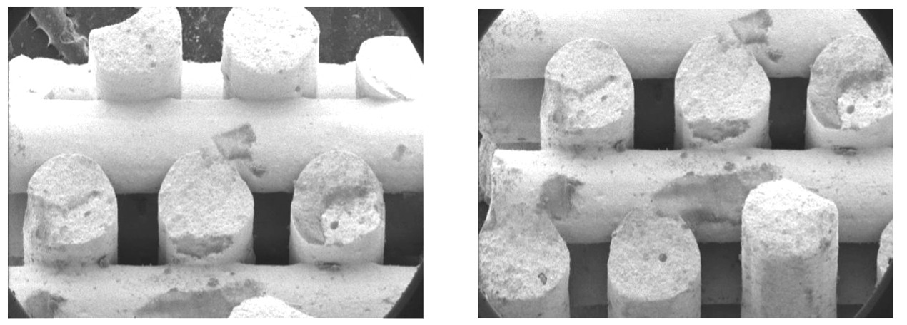 Ảnh hiển vi điện tử của cấu trúc lưới MultiSORB với các thanh đường kính 1 mm. Ảnh: NASA.