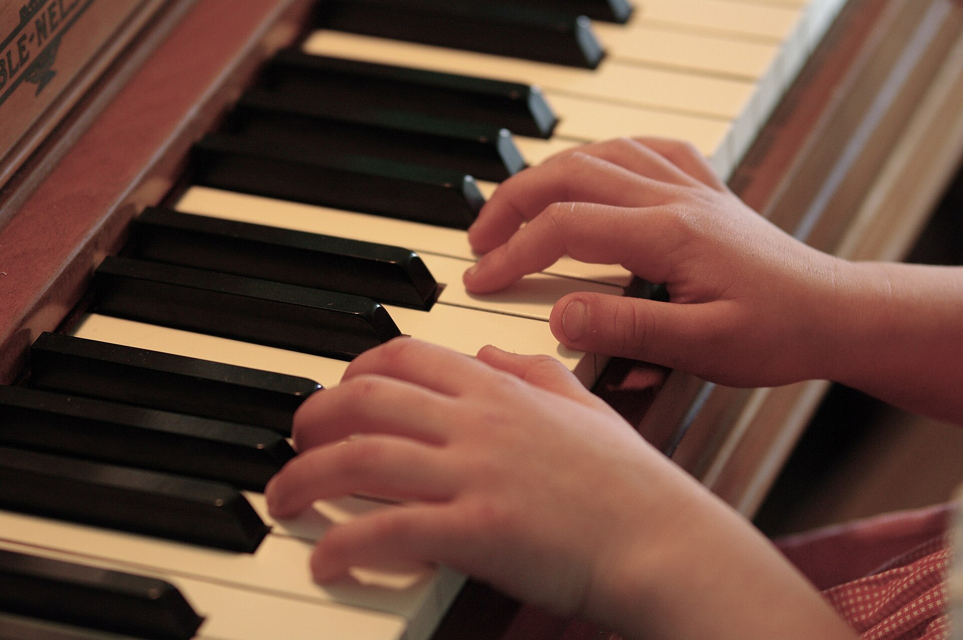 Kích thước phím là yếu tố cần được lưu ý khi trẻ bắt đầu học piano, thay vì mặc định bàn tay sẽ phải tự thích nghi với đàn. Ảnh: Scott Catron/Wikimedia Commons.