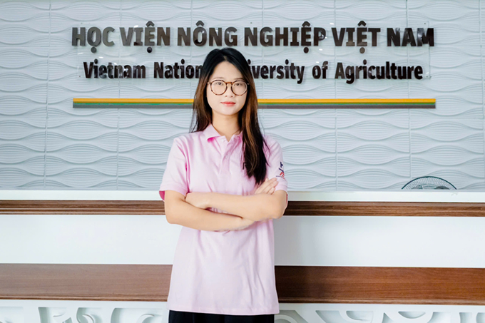 Bùi Thúy Nga, sinh viên lớp K68CNTPA, Khoa Công nghệ thực phẩm, Học viện Nông nghiệp Việt Nam. Ảnh Nguồn: Khoa Công nghệ thực phẩm, Học viện Nông nghiệp Việt Nam, đăng 18/8/2026.