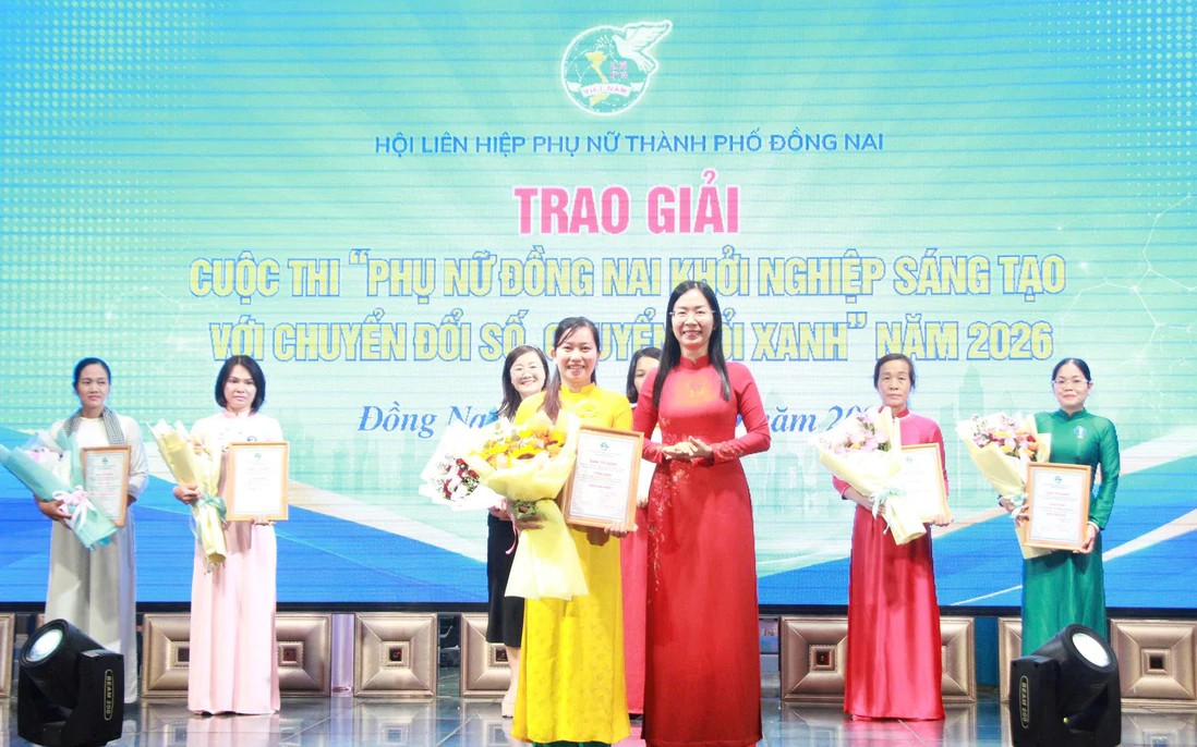 Dự án chế biến nghệ của Đoàn Thị Minh Trâm nhận giải Nhất Cuộc thi Phụ nữ Đồng Nai khởi nghiệp sáng tạo với chuyển đổi số, chuyển đổi xanh năm 2026. Ảnh: Phụ nữ Việt Nam.