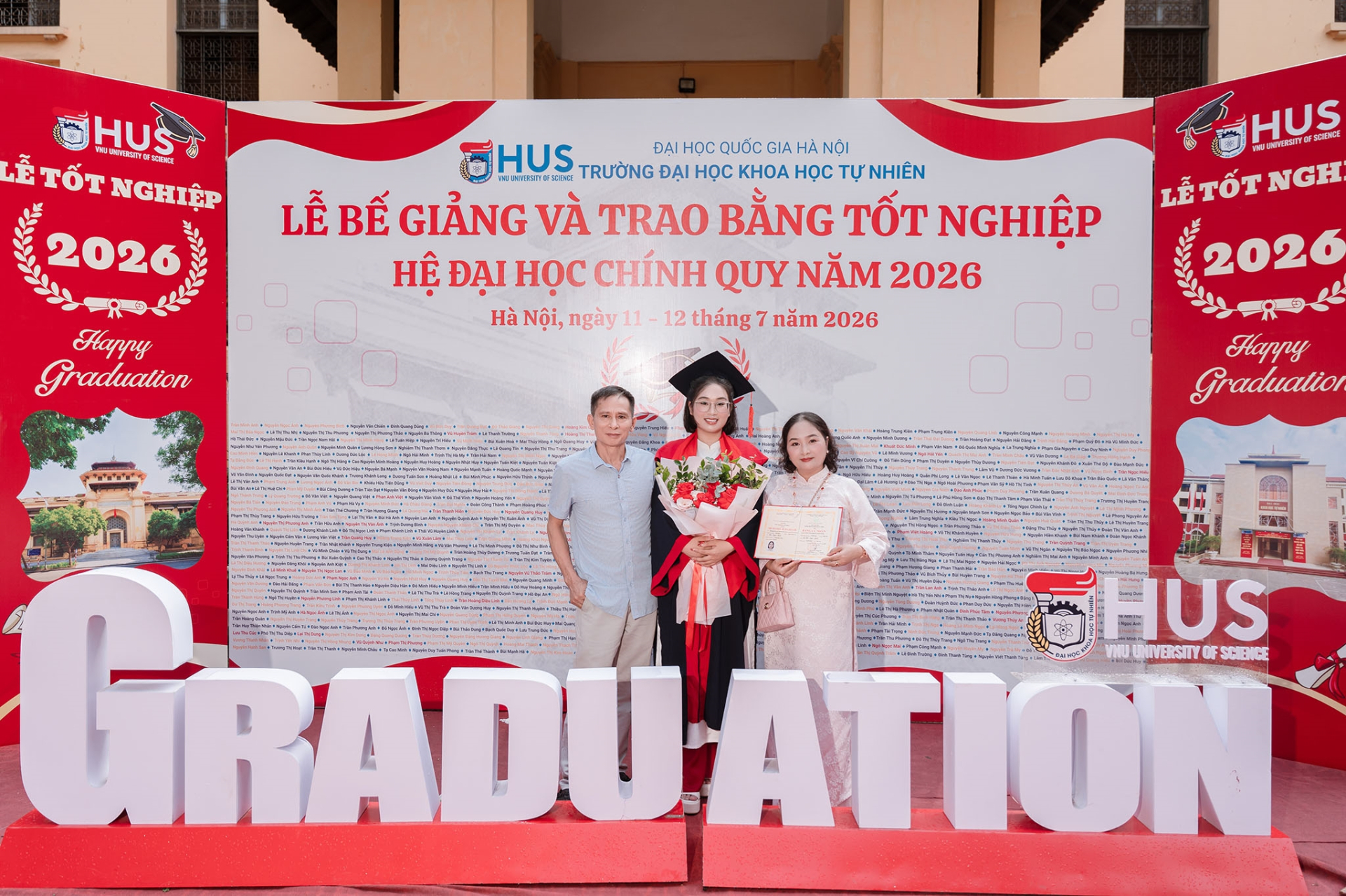 Hà Ngọc Ánh trong lễ tốt nghiệp tại Trường Đại học Khoa học Tự nhiên, ĐHQGHN, tháng 7/2026. Ảnh: ĐHQGHN.