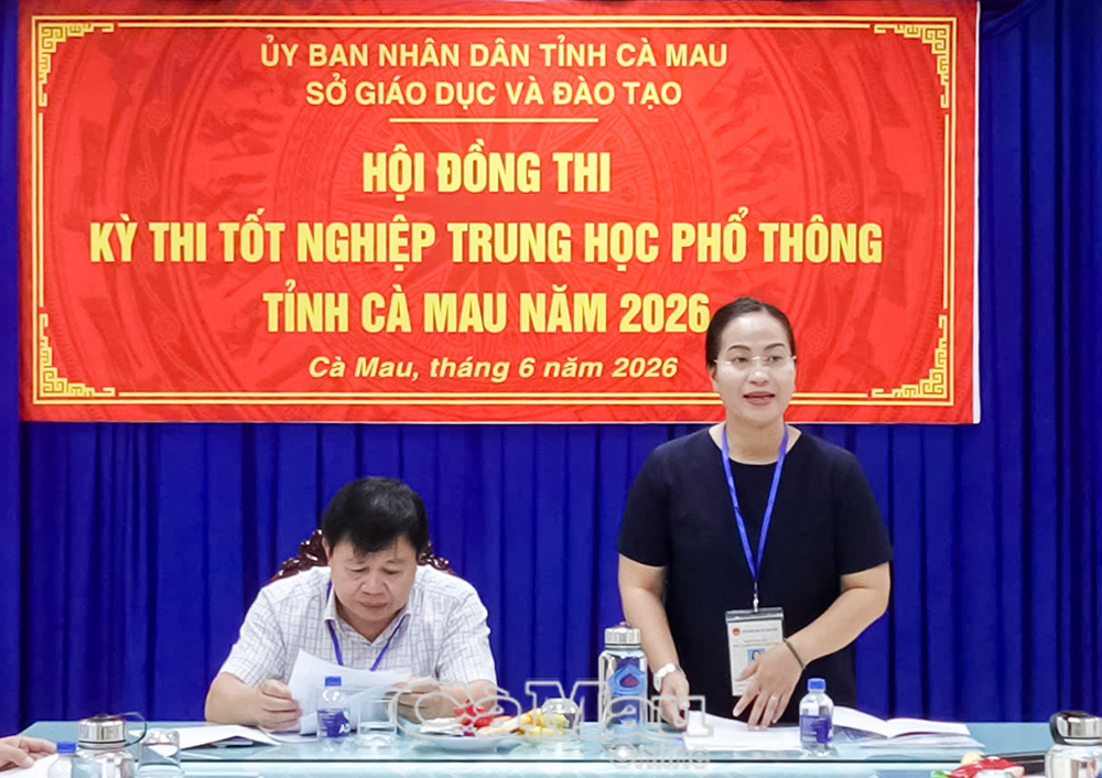 PGS.TS. Nguyễn Phương Thảo, Phó Hiệu trưởng Trường Đại học An Giang, trong một hoạt động chuyên môn về giáo dục tại Cà Mau tháng 6/2026. Ảnh: Thái Sơn/Báo và Phát thanh, Truyền hình Cà Mau.