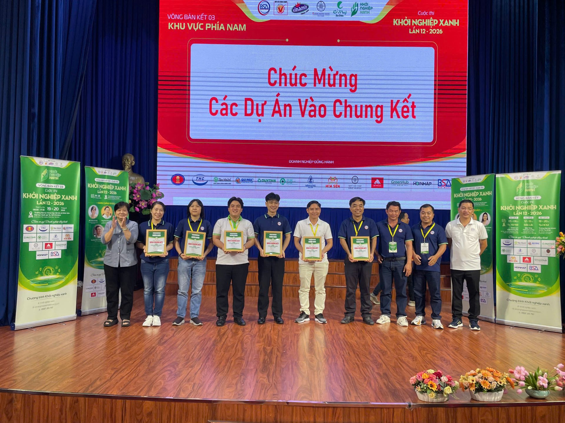 Nhóm Cốt mắm VK tại vòng bán kết Khởi nghiệp Xanh 2026 ở TP.HCM. Ảnh: BSA.