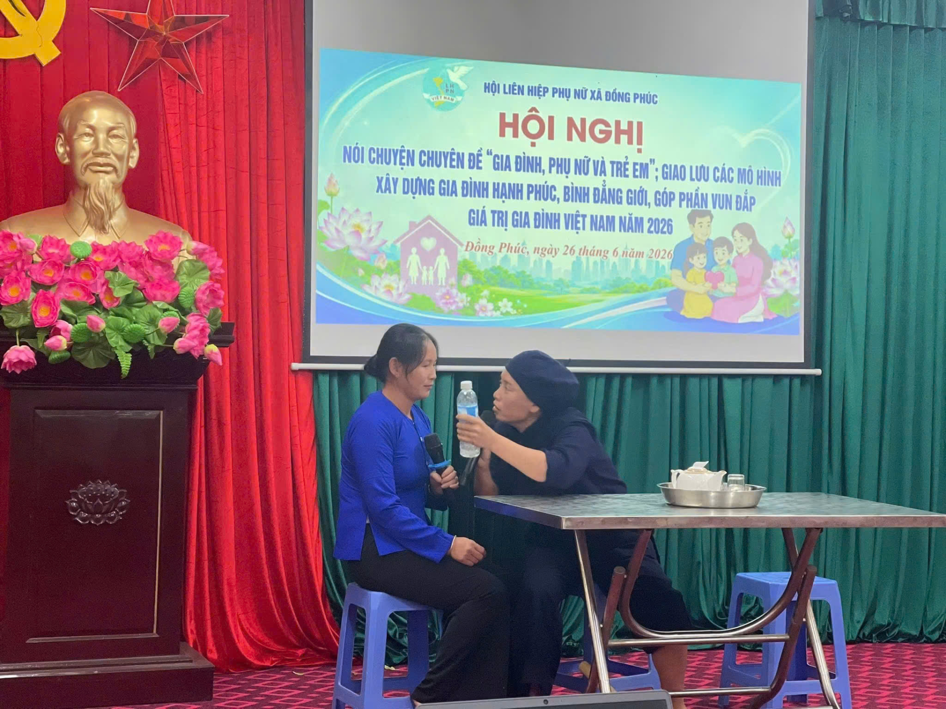 Một tiểu phẩm về tình huống trong đời sống gia đình, bình đẳng giới và phòng, chống bạo lực gia đình tại xã Đồng Phúc, Thái Nguyên, tháng 6/2026. Ảnh: Trang Thông tin điện tử xã Đồng Phúc.