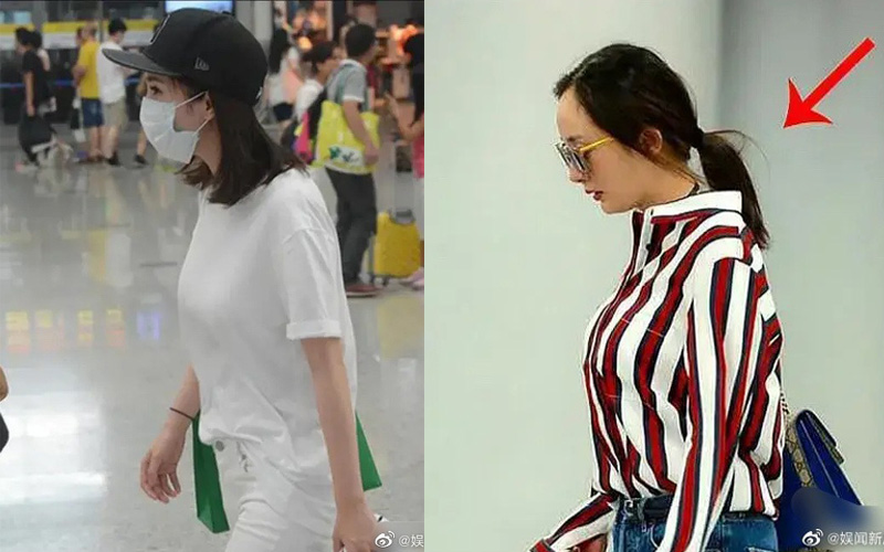 Dương Mịch từng không ít lần để lộ dáng đi kém sang cùng khuyết điểm cổ rùa khi xuất hiện tại sân bay