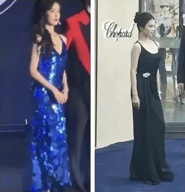 Dáng đứng với phần xương chậu đổ về phía trước khiến thần thái của Bạch Lộc trông kém sang