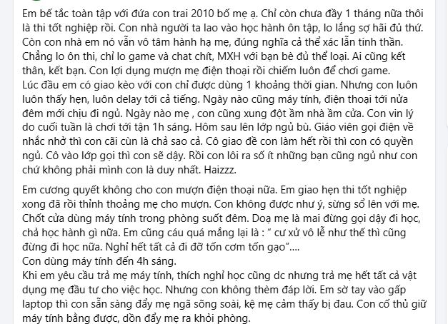 Lời cầu cứu thu hút hơn 1k lượt like của phụ huynh Hà Nội: Nghe những gì con trai chị làm, nhiều người khuyên phải xử lý sớm!