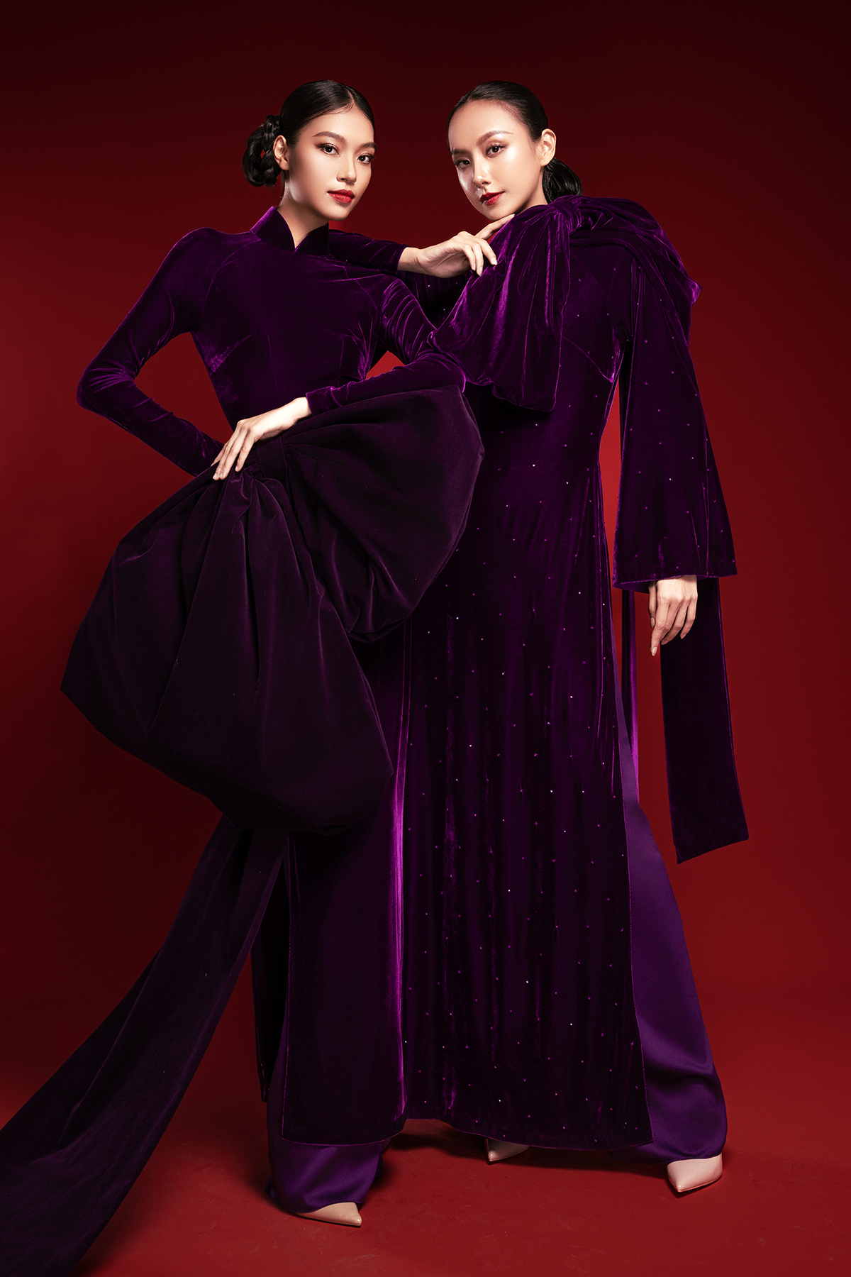 Quán quân Vietnam’s Next Top Model 2025 Lại Mai Hoa khoe sắc vóc cực chuẩn khi diện áo dài sắc tím