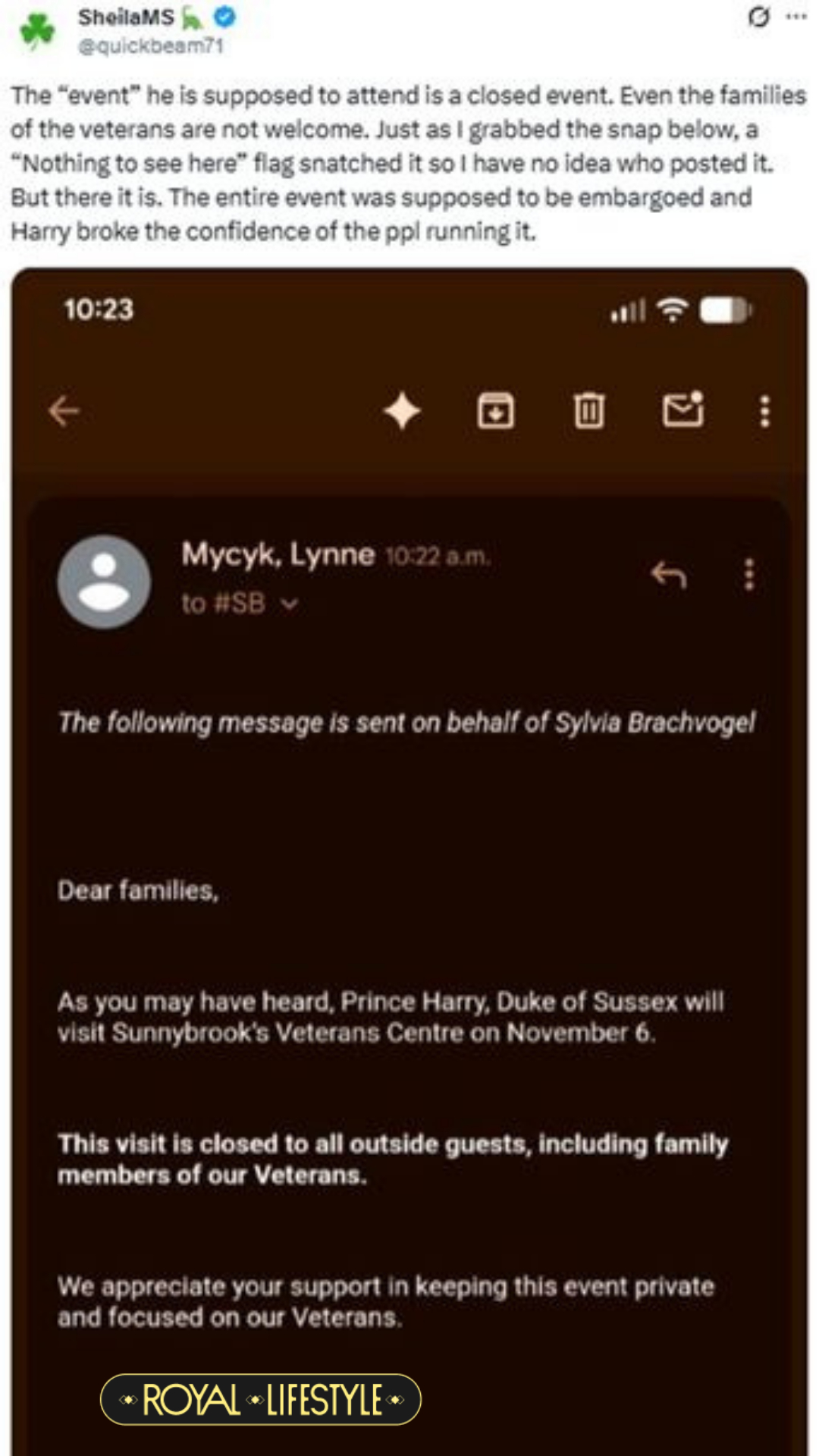 Harry bị người hâm mộ hoàng gia chỉ trích dữ dội vì đuổi gia đình cựu chiến binh