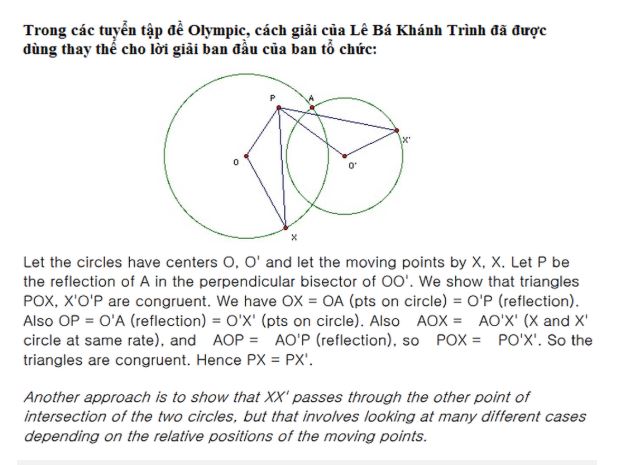 Cách giải bài Toán của thầy Lê Bá Khánh Trình