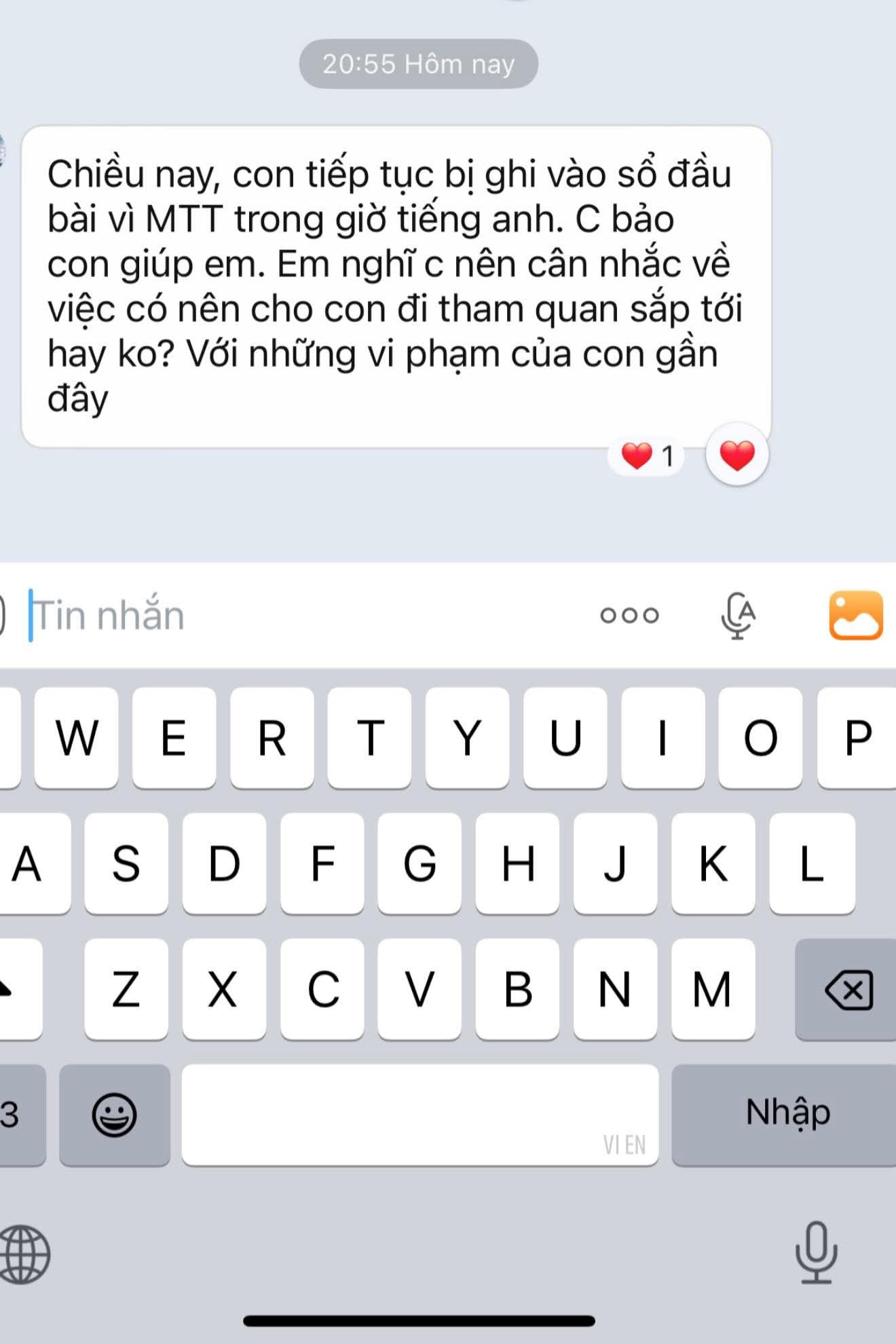 Tin nhắn gây tranh cãi