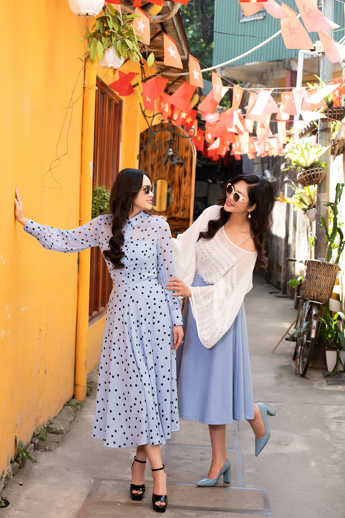    Hoa hậu Băng Giang đọ sắc cùng người đẹp Hải Yến trong bộ ảnh mới của NTK Tiến Lợi