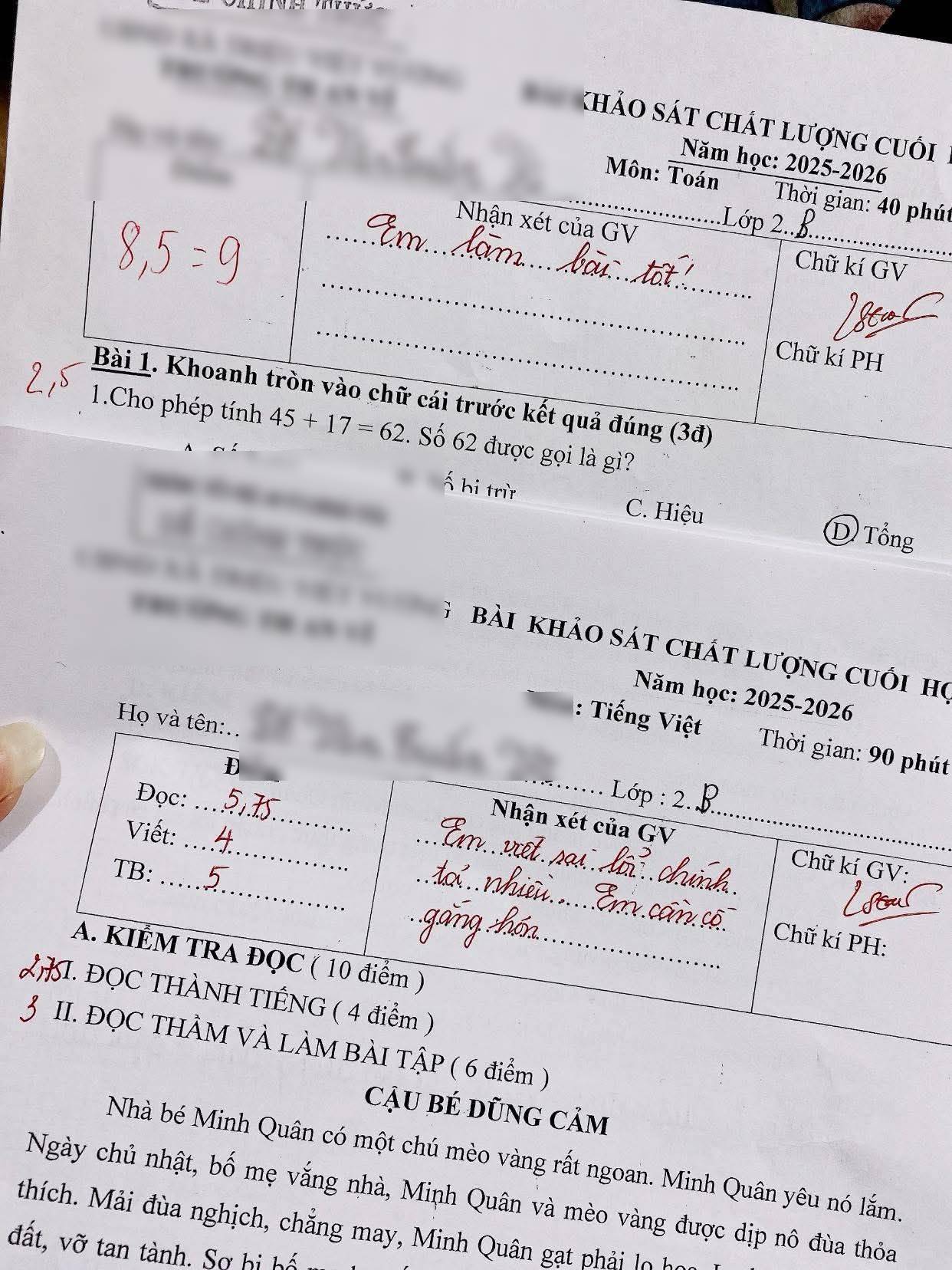 Trước sự chênh lệch này, người mẹ băn khoăn không biết nên động viên hay nghiêm khắc với con, và đã đưa câu hỏi lên mạng xã hội để xin lời khuyên.